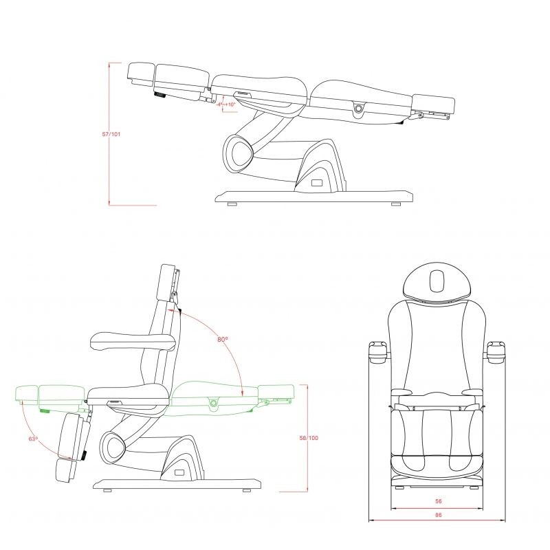 Fotel kosmetyczny Elektryczny WS 2250 -Fotele kosmetyczne elektryczne- 